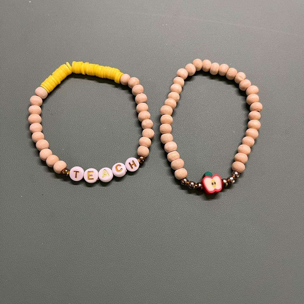 Teacher Beaded Bracelets - Yellow and Pink